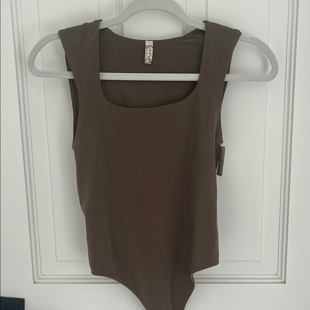 Free People Brown Fitted Bodysuit